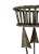 A wonderfully textural wrought iron jardiniere in the regency taste featuring a basket resting upon intersecting arrows...