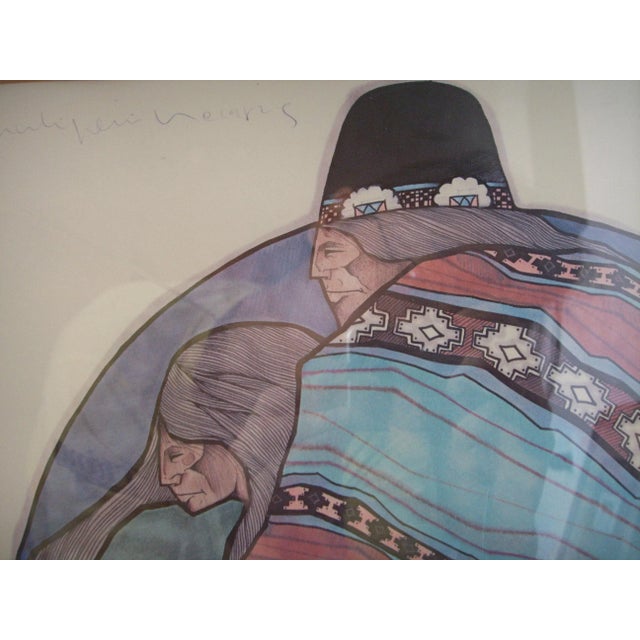 Rustic Amado Maurilio Peña 1982 Signed Framed Print "Untitled" For Sale - Image 3 of 12