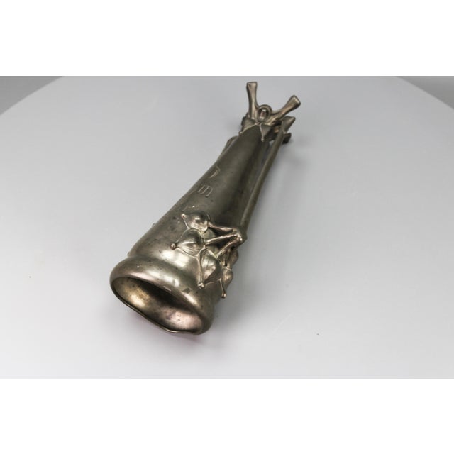 Art Nouveau Pewter Vase with Plant Motifs, Early 20th Century For Sale - Image 11 of 18