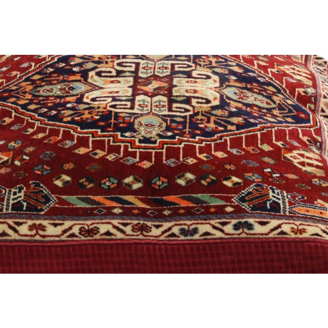 Pair of Antique Persian Floor Cushions Poshti Pillows For Sale In Dallas - Image 6 of 9