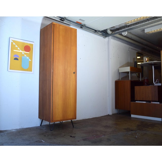 1950s Narrow Wardrobe from Monke Furniture, 1950s For Sale - Image 5 of 9