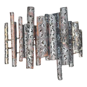 Mid-Century Modern Metal Brutalist Wall Art in the Manner of Paul Evans