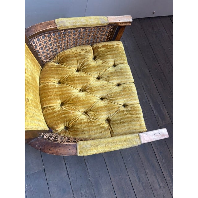Mustard Vintage High Back Throne Chair For Sale - Image 8 of 9
