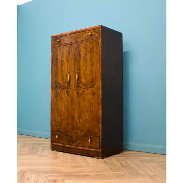 Art Deco Compact Wardrobe in Walnut, 1930s For Sale - Image 4 of 11