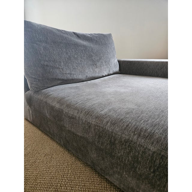 No tears or stains. Super comfortable and soft. Charcoal grey.