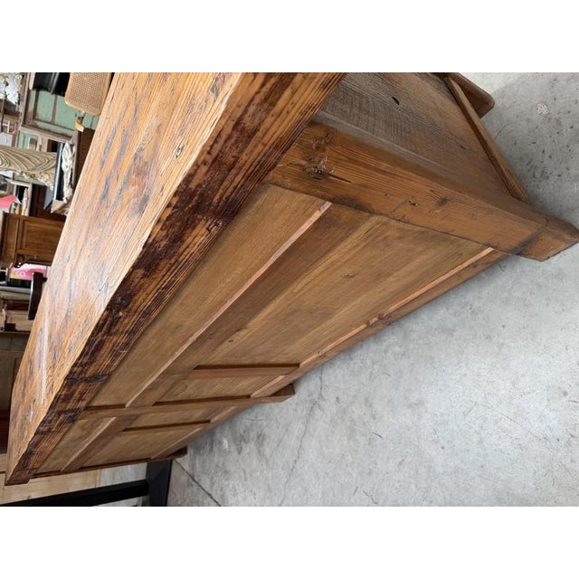Brutalist Sideboard in Fir wood, 1980s For Sale - Image 17 of 18