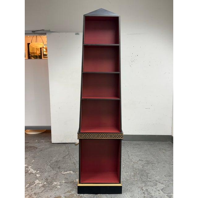 Design Plus Gallery presents a Pagoda Top Bookshelf from Chelsea House. This bookshelf shows a pagoda inspired top, black...
