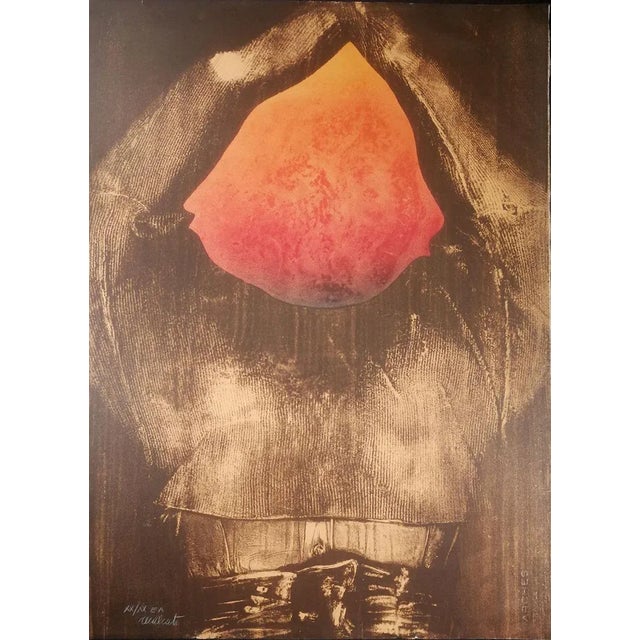 Composition is an original serigraph on arches paper by Antonio Recalcati. Hand-signed and numbered on the lower left....