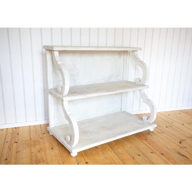 20th Century Regency French White Waterfall Shelving Unit, 1930s For Sale - Image 9 of 18