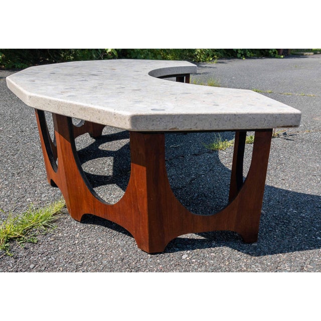 Mid-Century Modern Walnut Veneer and Terrazzo Marble Coffee Table For Sale - Image 14 of 18