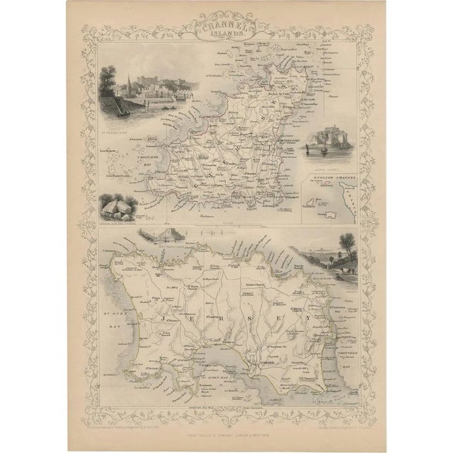Antique Map of the Channel Islands, 1851 For Sale