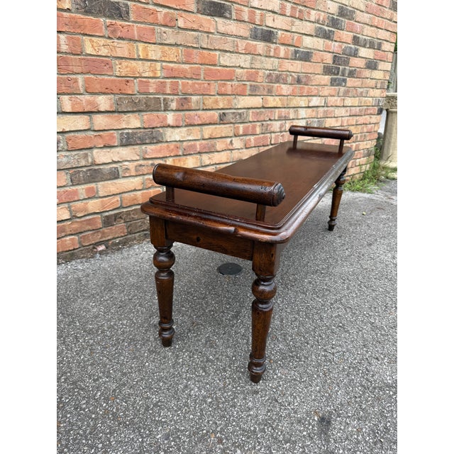 English Vintage Hall Bench For Sale - Image 3 of 9