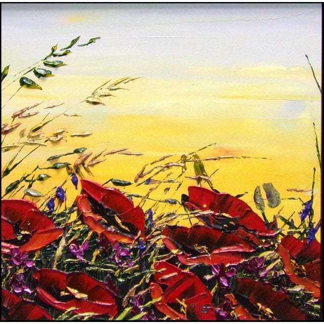 Maya Eventov Papaveri I Original Acrylic Painting on Canvas H.Signed Floral Art For Sale - Image 4 of 5