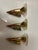 Murano glass brass sconces set of 3 mouth blown murano glass shades with gold stripe design. height 20 cm depth 14 cm...