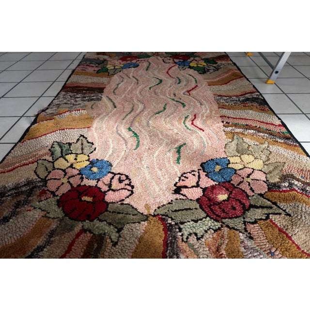 American 1880s, Handmade Antique American Hooked Rug 3.2' X 5.7' For Sale - Image 3 of 11