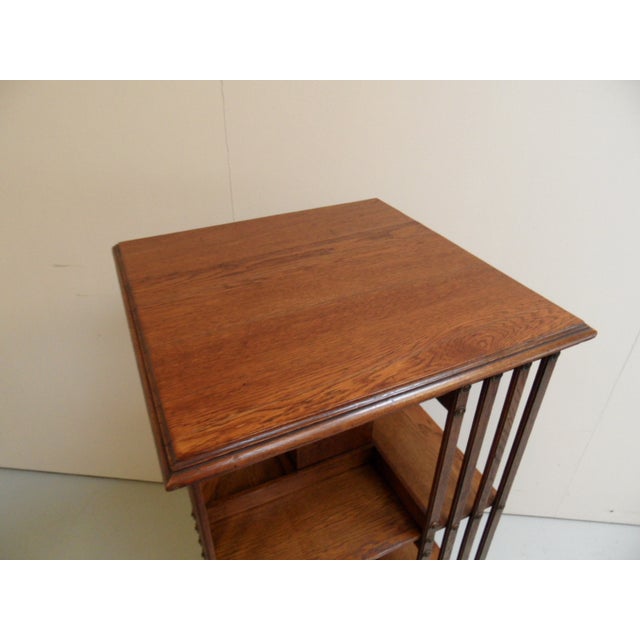 Antique Oak Revolving Bookcase, 1890s For Sale - Image 5 of 10