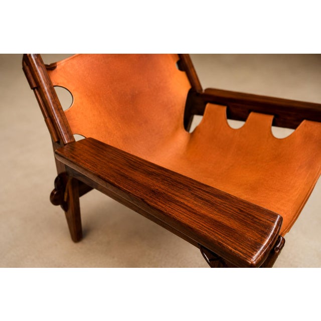 Brown Brazilian Modern “Kilin” Armchairs in Jacarandá Rosewood & Leather by Sergio Rodrigues, 1973 For Sale - Image 8 of 18