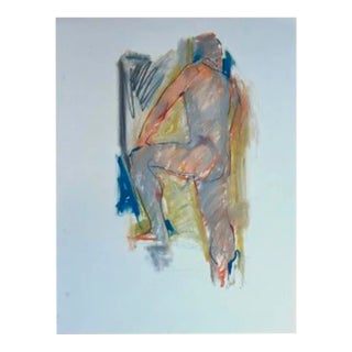 Late 20th Century Jack Meanwell Standing Figural Nude, Oil Pastel For Sale