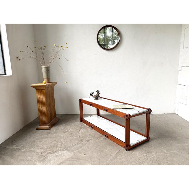Italian Modernist Étagère in Teak and Carrara Marble, 1950s For Sale - Image 17 of 18