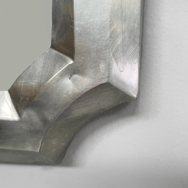 Italian Art Deco Wall Mirror in Aluminium, 1930s For Sale - Image 10 of 11