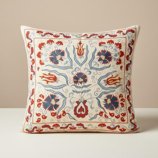 New Hand-Embroidered 100% Silk Cushion Cover – Authentic Uzbek Textile Art Elevate your home décor with this exquisite...