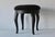 Chairmaster of Ny Black on Black Padded Seat Cabriole Leg Stool Vintage Late 20th Century For Sale - Image 4 of 15