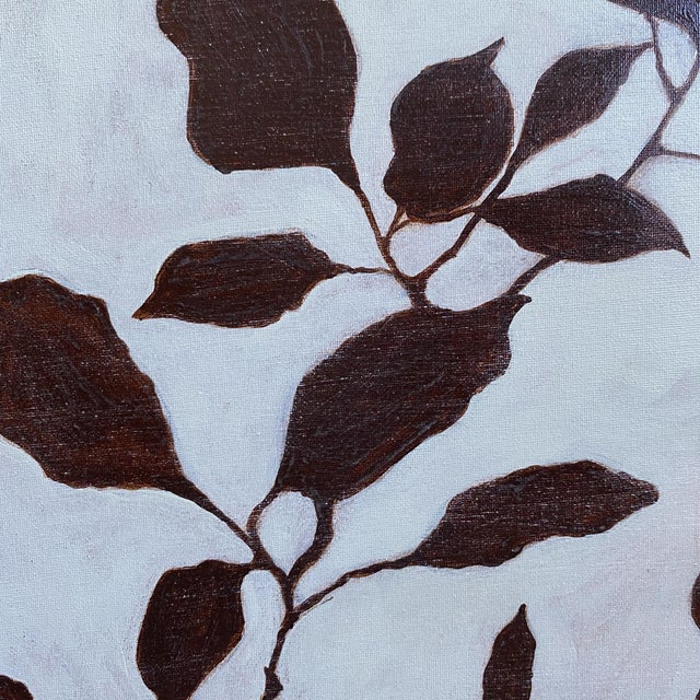 2020s Original Botanical Abstract Painting, Hand Painted Acrylic Modern Floral Wall Art For Sale - Image 5 of 6