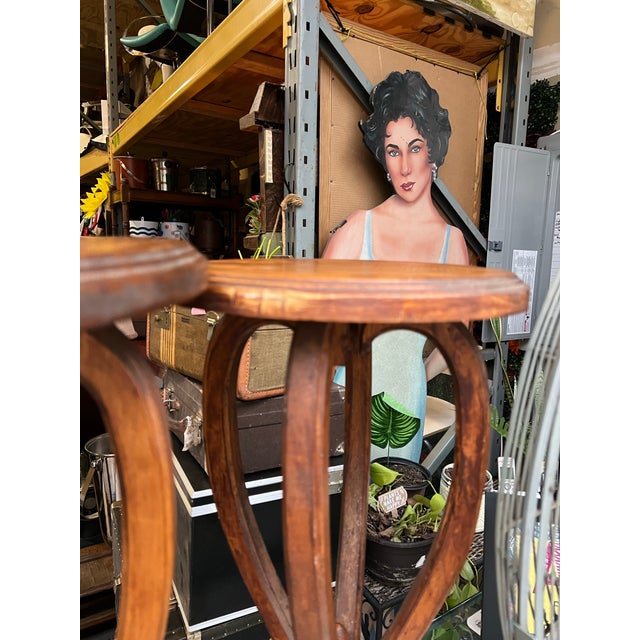 Up for consideration is a beautiful vintage pair of wooden art deco side tables. These would look lovely in your home and...