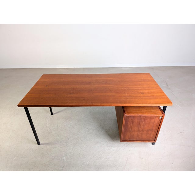 Wood Vintage Desk in Teak by Herbert Hirche For Sale - Image 7 of 11