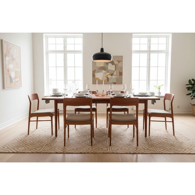 Teak and Bouclé Chairs by Henning Kjærnulf for KS Møbler, 1960s, Set of 4 For Sale - Image 14 of 17