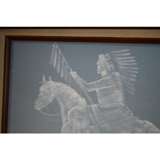 Native American Johnny Yazzie (Navajo/Diné) "Moonlit Plains Riders" Original on Canvas (1993) - Spiritual Landscape For Sale - Image 3 of 6