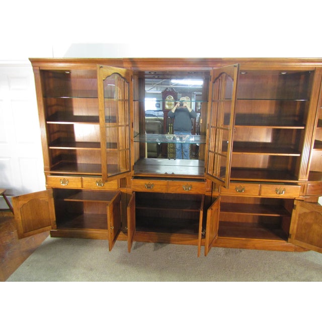 Thomasville Fisher Park Pecan Four Piece Bookcase Unit For Sale - Image 10 of 12