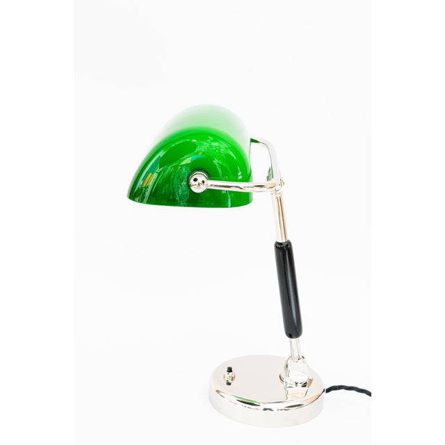 1920s Bauhaus Nickel-Plated Swiveling Banker's Table Lamp, Germany, 1920s For Sale - Image 5 of 18