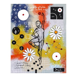 The Stretch - Abstract Modern Figurative Mixed Media Original Artwork by Soren Grau For Sale