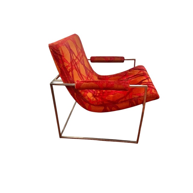 Mid-Century Modern Red Mid Century Scoop Chair After Milo Baughman for Thayer Coggin For Sale - Image 3 of 8