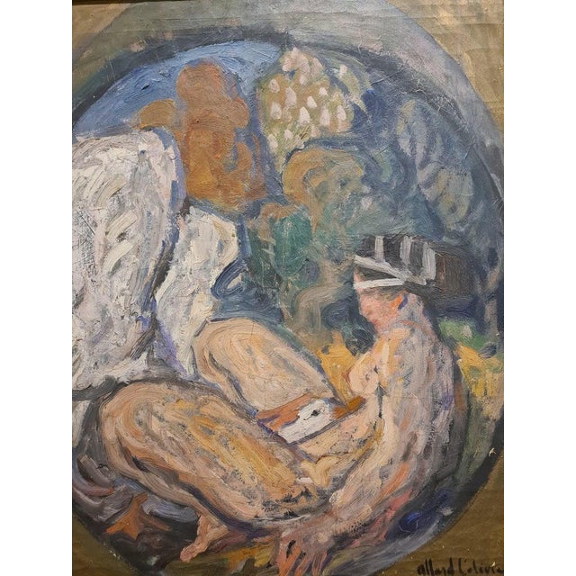 Antique White Aesthetic Movement Allegorical Painting, Leda and the Swan, Early 20th Century by Fernand Allard l'Olivier For Sale - Image 8 of 12