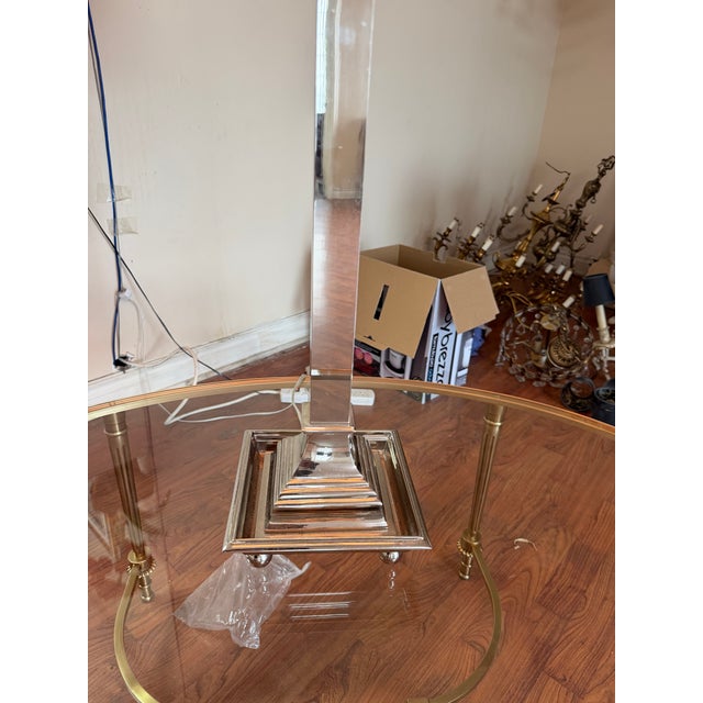 Nickel Plated Brass Table Lamp For Sale - Image 4 of 4