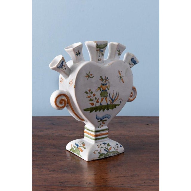 Heart-Shaped Tulipiere from Moustiers Faience For Sale - Image 4 of 11