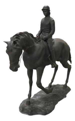 Horse and Jockey, Early 20th Century, Bronze