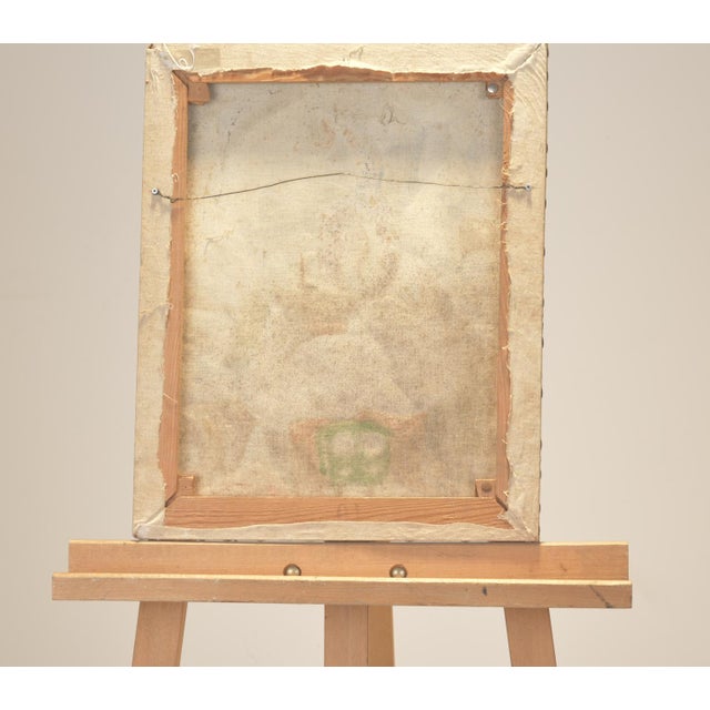 Purple Oil Painting, 1920s, Locomotive Under Blast Furnace For Sale - Image 8 of 9