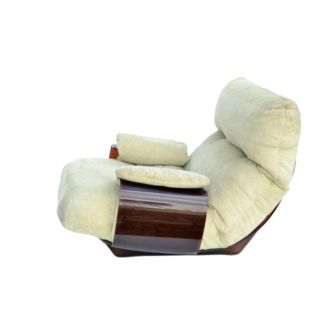 Textile Michel Ducaroy 'Marsala' Ultrasuede & Bronze Lucite Lounge Chairs Roset - Pair For Sale - Image 7 of 13