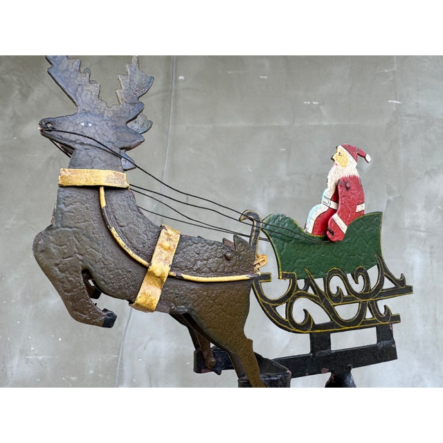 Vintage Folk Art Santa Sleigh Balancing Toy, 1950s For Sale - Image 13 of 16