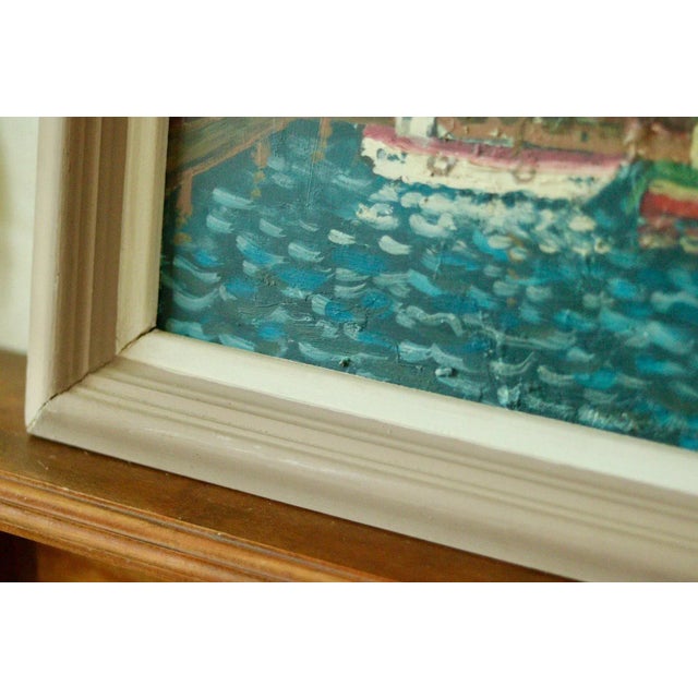 Göte Johansson, Fiskeläge Bohuslän, Mid-20th Century, Oil on Panel, Framed For Sale - Image 9 of 11