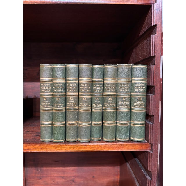 Complete Set of 48 Scott's Waverly Novels in Gold-Tooled Green Leather Published 1859 For Sale - Image 13 of 13
