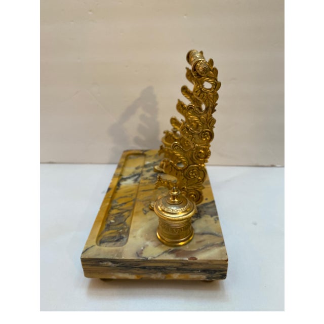 Siena Marble and Ormolu Double Inkstand Late 19th Century For Sale In Philadelphia - Image 6 of 10