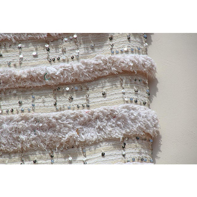Vintage Moroccan Berber Shawl, Handwoven Wool, 1950s Bohemian Style For Sale - Image 15 of 18