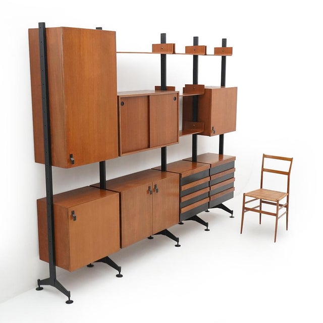 Teak Four-Bay Bookcase, 1960s For Sale - Image 15 of 16