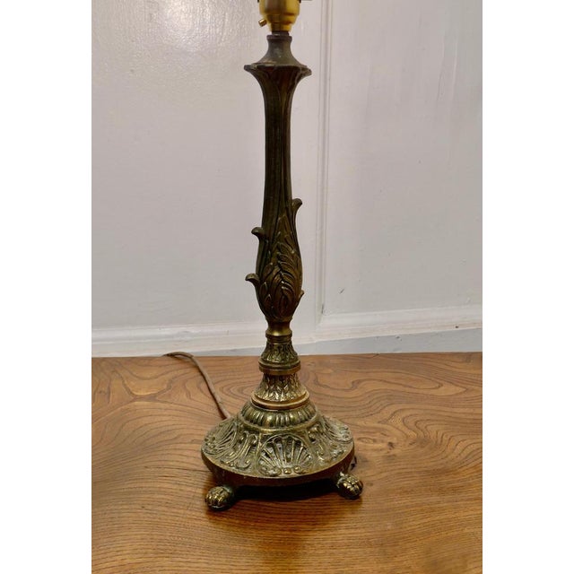 Decorative Chased Brass Table Lamp, 1920s For Sale - Image 4 of 7