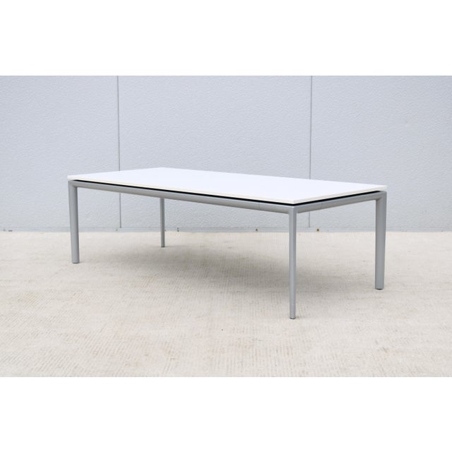 White Modern Chris Adamick for Allsteel Parallel Rectangular White Top Coffee Table For Sale - Image 8 of 12