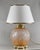 Muller frères A very rare 1925-1935 French art deco lamp. The base made in solid brass and salmon coloured frosted pressed...